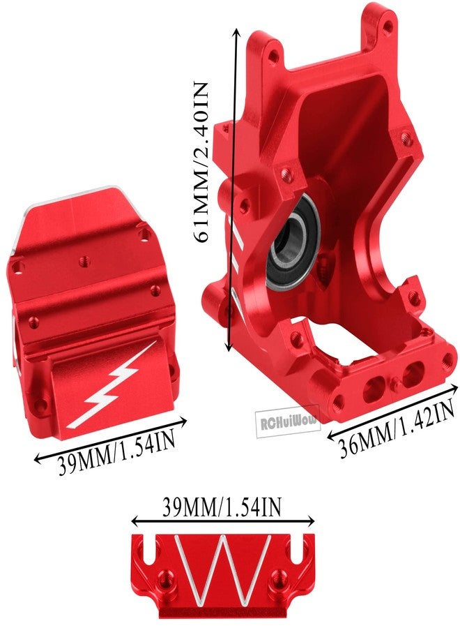 RCHuiWow RC Transmission Case Upgrades Part for 1/8 Typhon Kraton Outcast Notorious Talion 6S BLX,1/7 Infraction Limitless Mojave Felony 6S BLX,Alloy Front Rear Gear Box Case,Red - Image 4