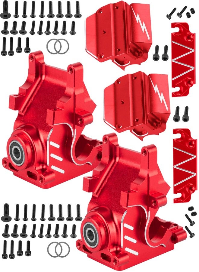 RCHuiWow RC Transmission Case Upgrades Part for 1/8 Typhon Kraton Outcast Notorious Talion 6S BLX,1/7 Infraction Limitless Mojave Felony 6S BLX,Alloy Front Rear Gear Box Case,Red - Image 1