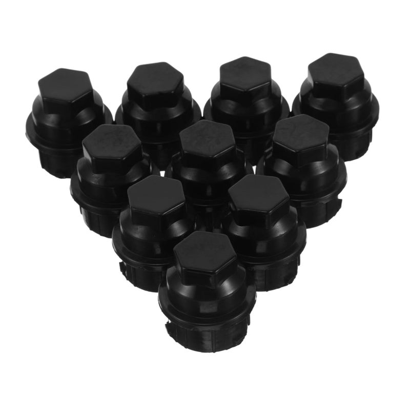 10Pcs Black Plastic Wheel Lug Nut Covers For Car Tires Easy Installation Fit Protects - Image 2