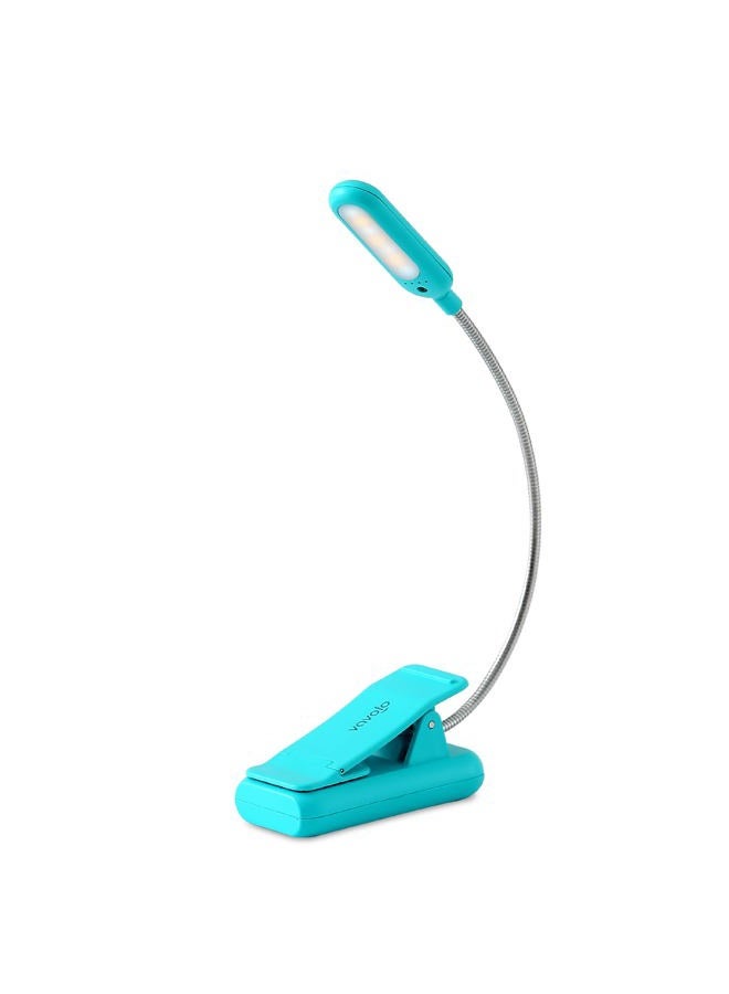 vavofo Rechargeable Book Light for Reading in Bed Kids, 7 LED Reading Light with 9-Level Warm Cool White Daylight, Eye Care Lamp with Power Indicator for Bookworms (Avocado Green) - Image 1