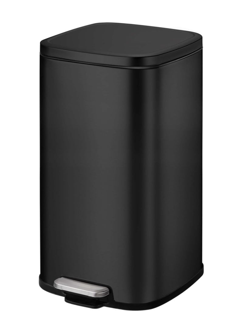 EKO EKO 20L Square Step Bin Stella - Black | Large Pedal Bin with Soft-Close Lid | Fingerprint-Resistant Finish | Removable Inner Liner  - Image 1