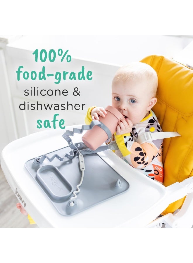 Busy Baby BUSY BABY (4 Tethers, Blue) - Mat Silicone Suction Placemat for Babies & Toddlers - Image 4
