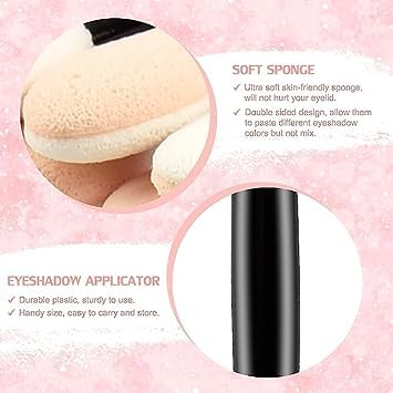 SOLDTRUEDisposable DoubleSided Oval Makeup Eye Shadow Brush Sponge Applicator 12Brushes - Image 2