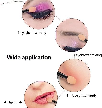 SOLDTRUEDisposable DoubleSided Oval Makeup Eye Shadow Brush Sponge Applicator 12Brushes - Image 3
