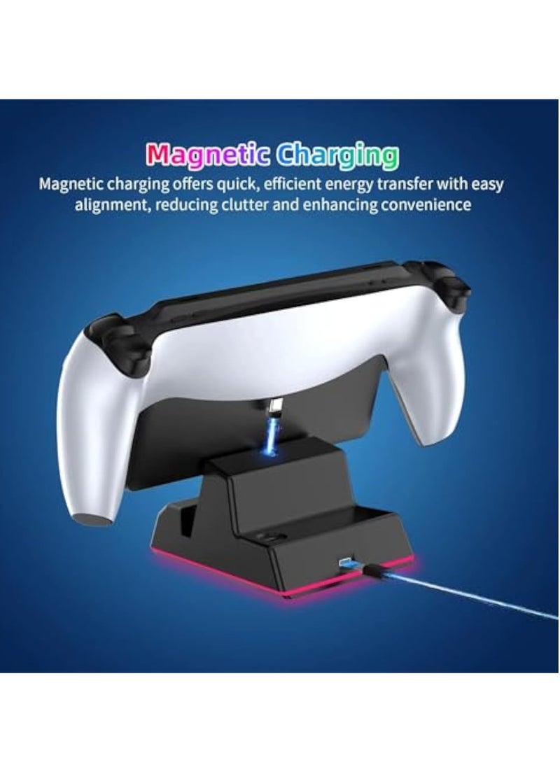 KASTWAVE - Charging Station for PS Portal Remote Player, PS5 Magnetic Charging Stand, Fast Charging Charging Dock Station for PS5 Portal, with 5 RGB Light Modes, Handheld Stand Holder for Playstation Portal - Image 1