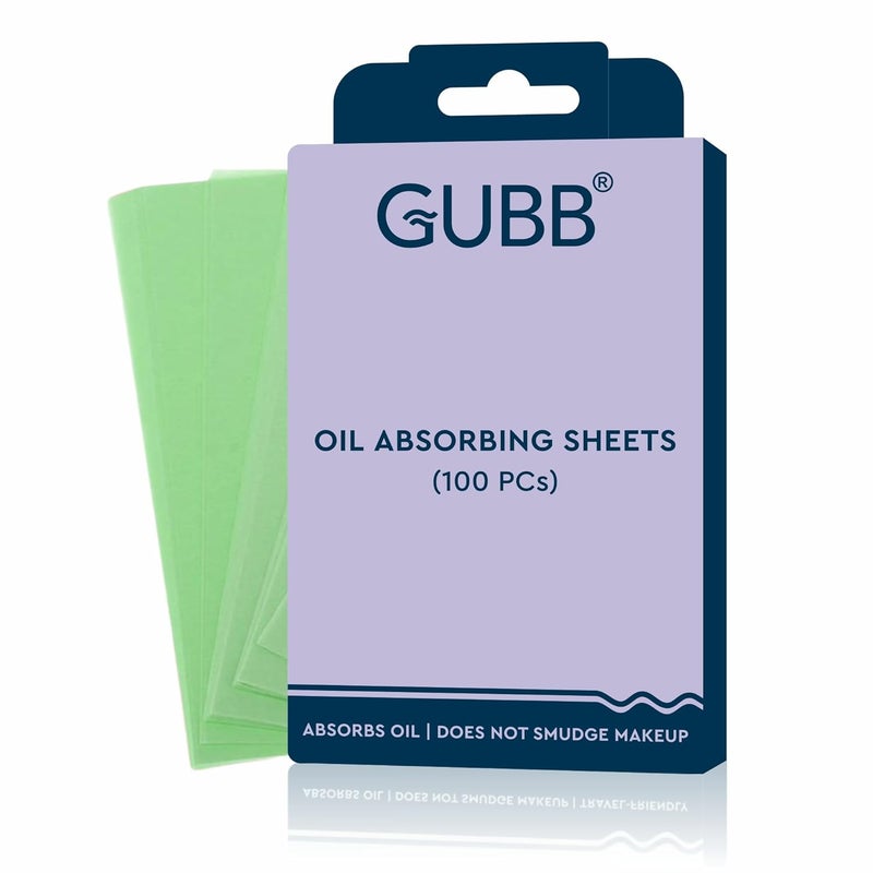 GUBB Blotting Paper for Oily Skin  100 Oil Absorbing Sheets For Men  Women  Doesnt Smudge Makeup  Oil Blotting Sheets for Face  PocketSized Oil Blotting Papers for OnTheGo Use  Assorted - Image 1