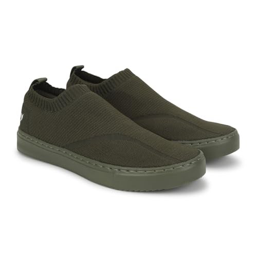YOHO FreeStep spacious and casual slip on shoes | Comfortable for long hours of walking | Outperforms memory foam | Arch support Insole | Olive Green - UK 6 - Image 1