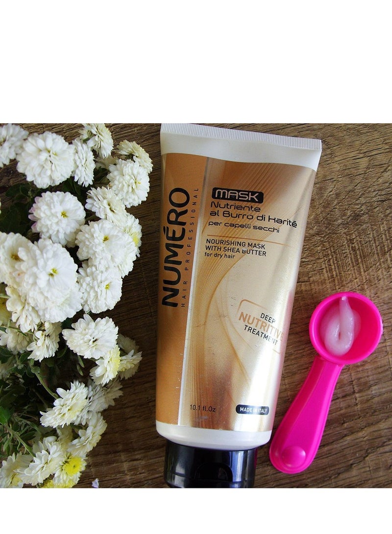 Numero Hair Professional Nourishing Mask with Shea Butter for Dry Hair 300 ml - Made in Italy  - Image 2