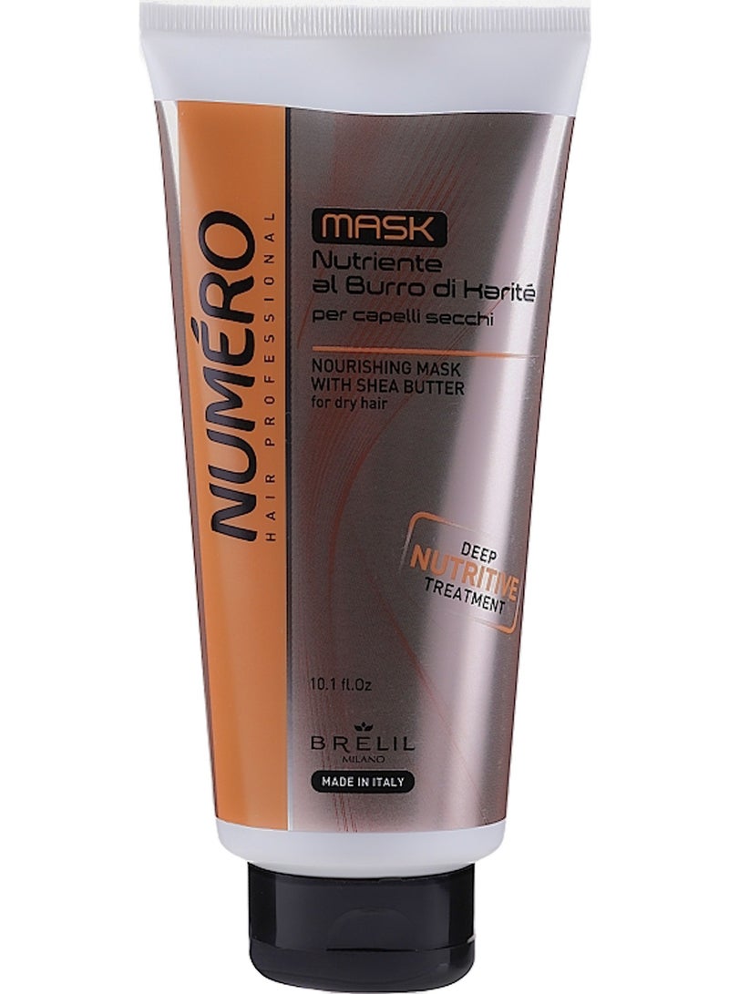 Numero Hair Professional Nourishing Mask with Shea Butter for Dry Hair 300 ml - Made in Italy  - Image 1