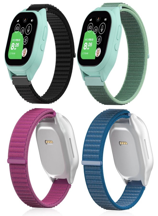 ايوونو مجموعة من 4 أساور EWUONU مضفرة قابلة للتعديل بعرض 20 مم، متوافقة مع ساعات Gizmo Watch 3 2 1/Gabb Watch 3e 3 2 1/SyncUP Kids Watch، مضادة للحساسية ومتينة - Image 1