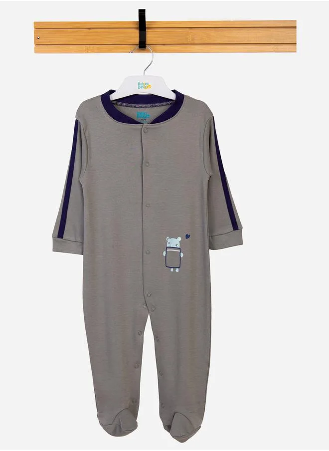 Babies Basic Printed Sleepsuit with Snap Button