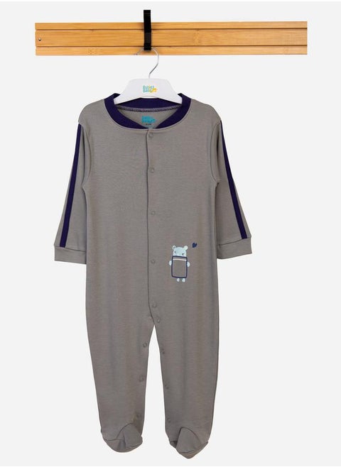 Printed Sleepsuit with Snap Button by Styli