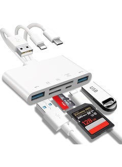 KASTWAVE 5 In 1 Memory Card Reader Usb Otg Adapter And Sd Card Reader For Iphone Ipad Usb C And Usb A Device Otg Adapter For Sd Micro Sd Sdhc Sdxc Mmc  - Image 1
