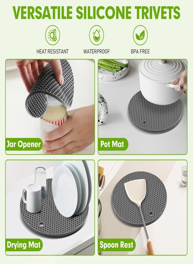 bihijua Silicone Trivets for Hot Dishes, Food-Grade Silicone, BPA Free 4PCS - Image 2