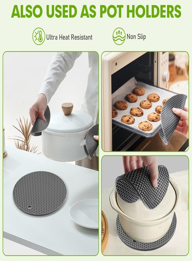 bihijua Silicone Trivets for Hot Dishes, Food-Grade Silicone, BPA Free 4PCS - Image 1