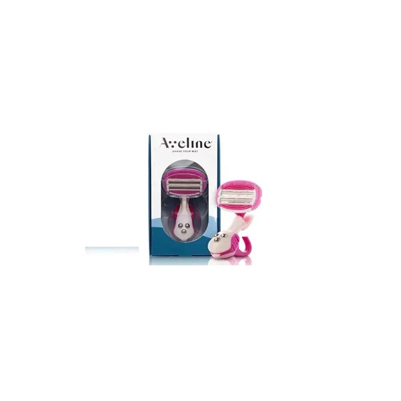 Aveline Womens Razor with 6Blade Lubricated Cartridge  MultiGrip Handle for Sensitive Skin with Lubricating Stip Pink