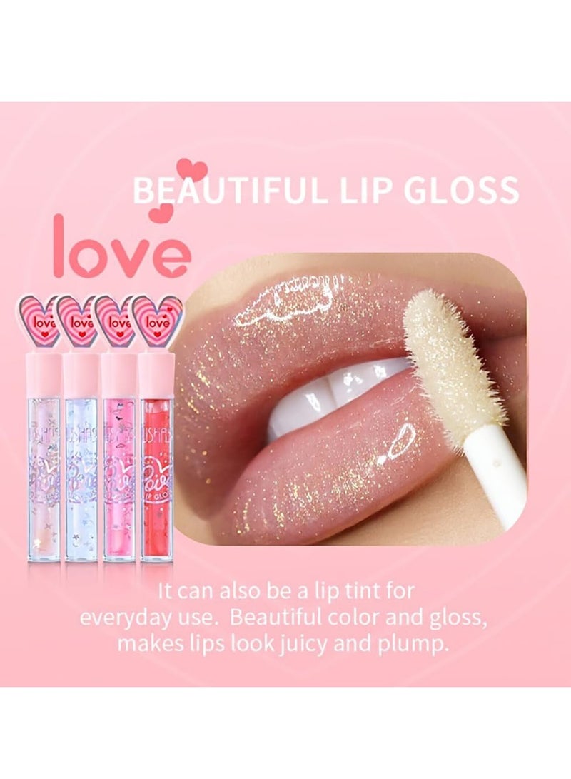 Captaintech 6 Colors Hydrating Glitter Lip Gloss Set, Plumping Oil, Moisturizing Shimmer Glow Long Lasting Liquid Lipstick Crystal Jelly for Girls and Women Plumper Tint Makeup - Image 3