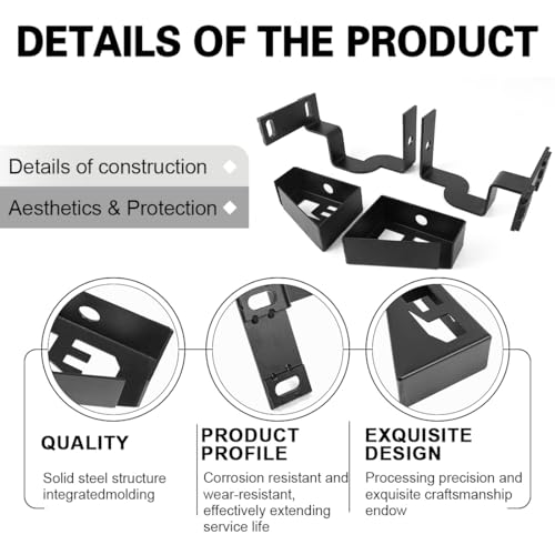KMFCDAE Cowl Light Brackets Hood Light Mounting Bracket Lower Windshield A-Pillar Corner Light Mount for Toyota FJ Cruiser 2007-2016 (Symmetrical FJ Logo, 1 Pair) - Image 3