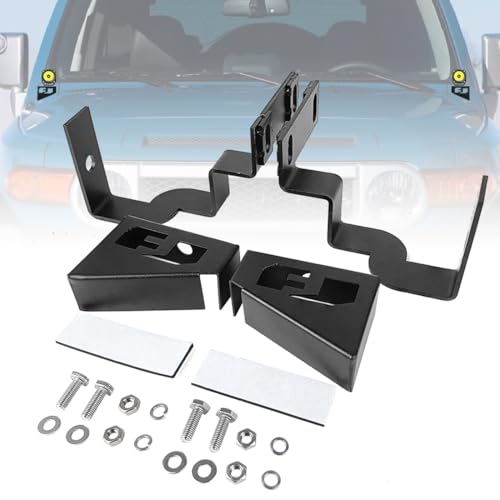 KMFCDAE Cowl Light Brackets Hood Light Mounting Bracket Lower Windshield A-Pillar Corner Light Mount for Toyota FJ Cruiser 2007-2016 (Symmetrical FJ Logo, 1 Pair) - Image 1