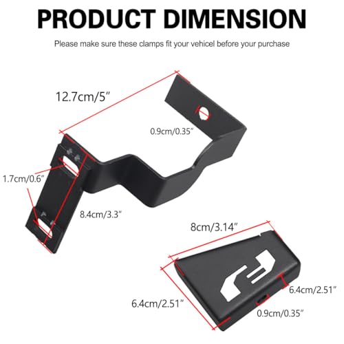 KMFCDAE Cowl Light Brackets Hood Light Mounting Bracket Lower Windshield A-Pillar Corner Light Mount for Toyota FJ Cruiser 2007-2016 (Symmetrical FJ Logo, 1 Pair) - Image 2