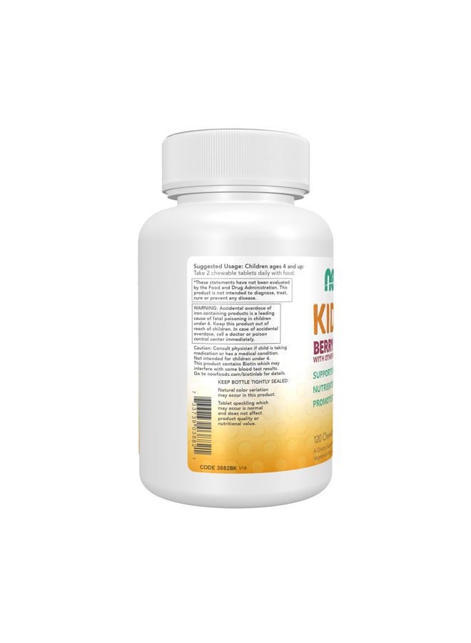 NOW Kids Supplements, Kid Vits Multivitamin, Berry Lemonade Flavor, 120 Chewable Tablets - Image 3