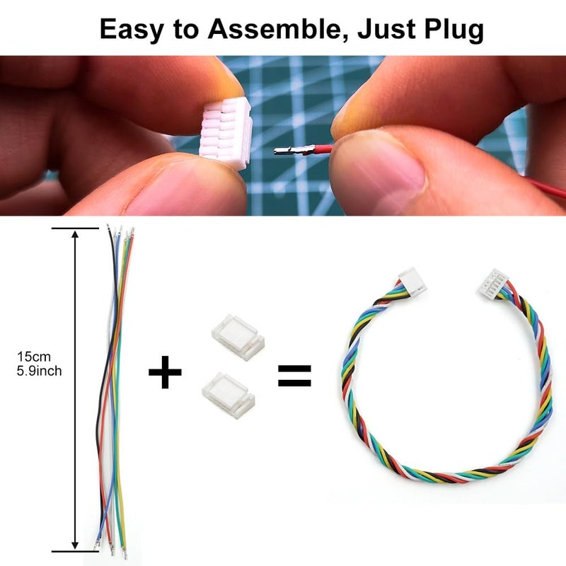 elechawk GH1.25 Connectors and Pre-Crimped Silicone Cables Compatible with JST GH 1.25mm for Pixhawk 6C 6X Pixhawk 4 15cm Wires - Image 3