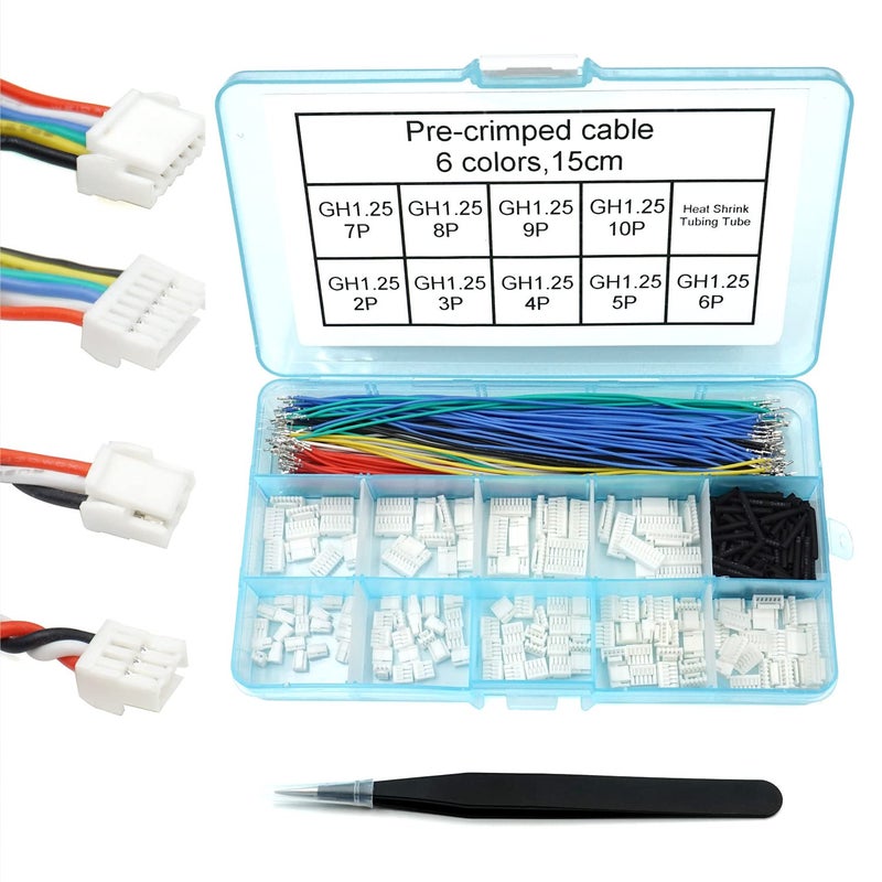elechawk GH1.25 Connectors and Pre-Crimped Silicone Cables Compatible with JST GH 1.25mm for Pixhawk 6C 6X Pixhawk 4 15cm Wires - Image 1