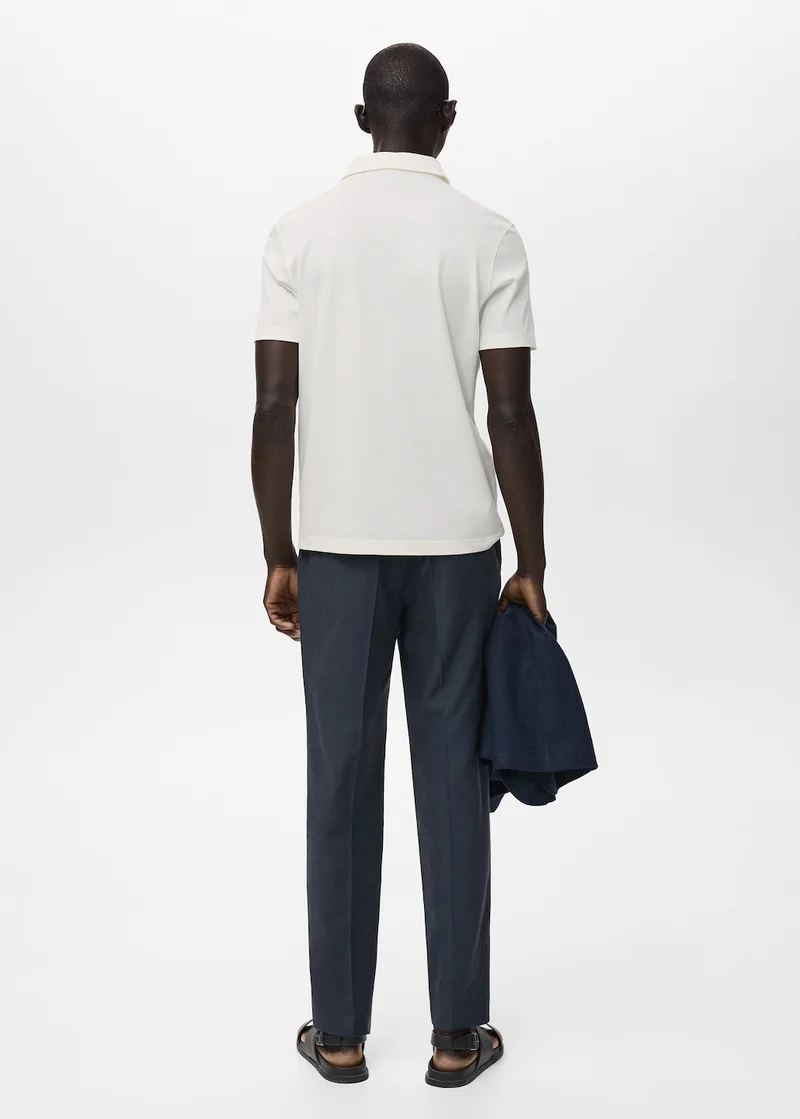 Mango Man Cotton tapered crop trousers