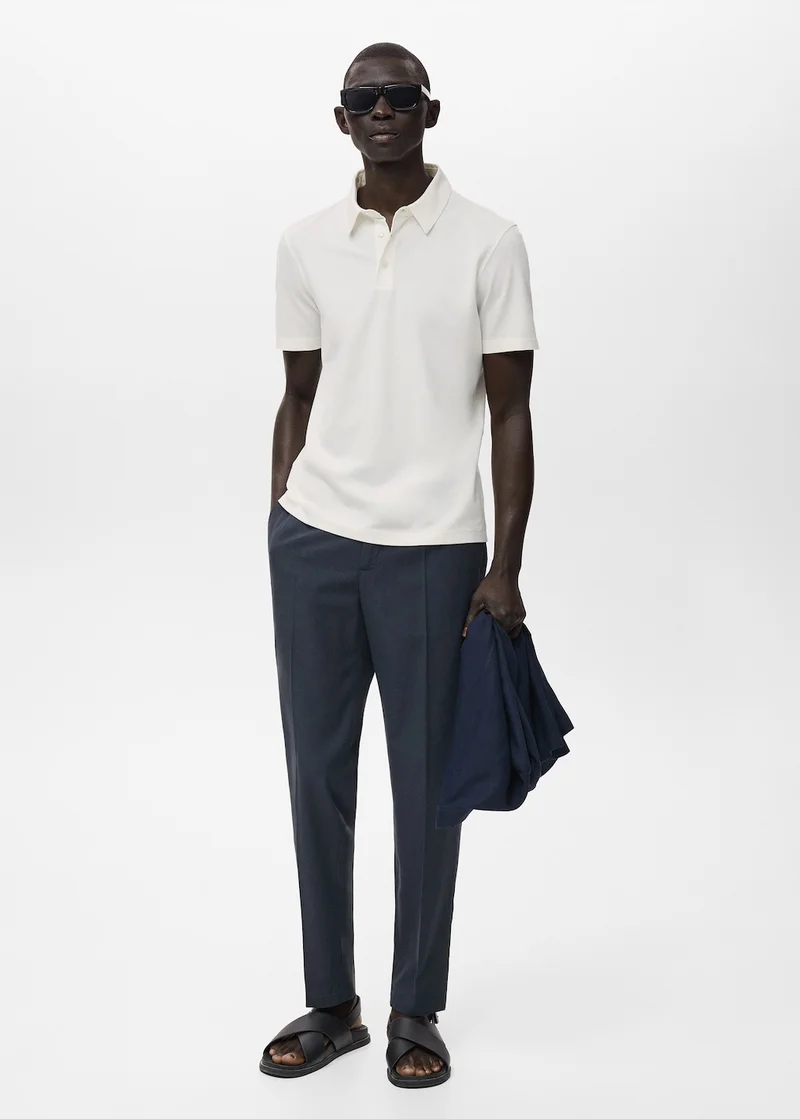Mango Man Cotton tapered crop trousers