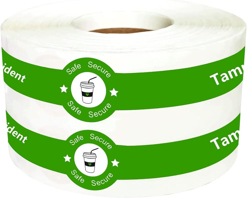 wootile Safe Secure Tamper Evident Seals Stickers for Drink Lids 1"x 9"Tamper Proof Stickers-500Pcs Food Delivery Stickers Sealed for Freshness Labels Drink Food Coffee Milk Tea Ice Cream Safety Seal Stickers - Image 1