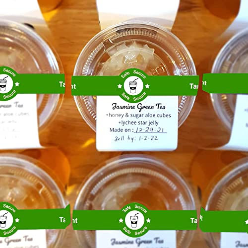 wootile Safe Secure Tamper Evident Seals Stickers for Drink Lids 1"x 9"Tamper Proof Stickers-500Pcs Food Delivery Stickers Sealed for Freshness Labels Drink Food Coffee Milk Tea Ice Cream Safety Seal Stickers - Image 3
