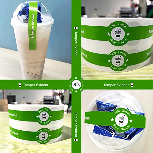 wootile Safe Secure Tamper Evident Seals Stickers for Drink Lids 1"x 9"Tamper Proof Stickers-500Pcs Food Delivery Stickers Sealed for Freshness Labels Drink Food Coffee Milk Tea Ice Cream Safety Seal Stickers - Image 5