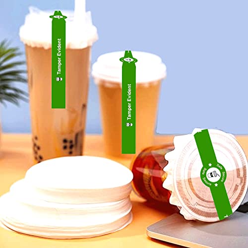 wootile Safe Secure Tamper Evident Seals Stickers for Drink Lids 1"x 9"Tamper Proof Stickers-500Pcs Food Delivery Stickers Sealed for Freshness Labels Drink Food Coffee Milk Tea Ice Cream Safety Seal Stickers - Image 4
