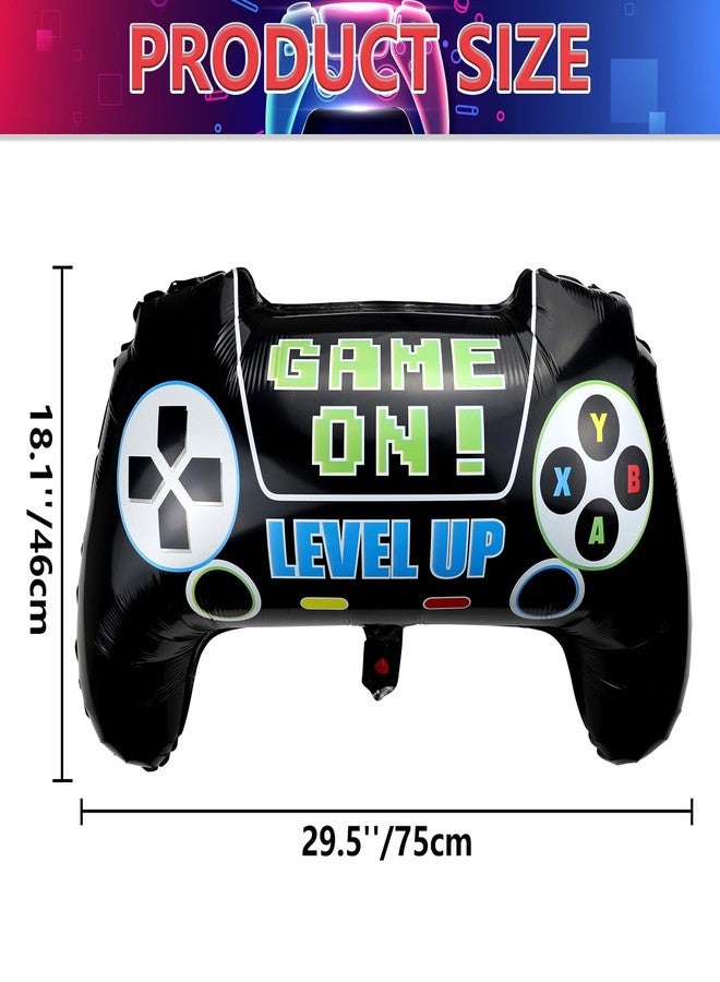 APUXXJUPA 4 Pcs Video Game Party Balloons, Extra Large 18 x 29.5in Game Controler Foil Balloons for Boys Kids Gaming Birthday Party Supplies(4) - Image 2