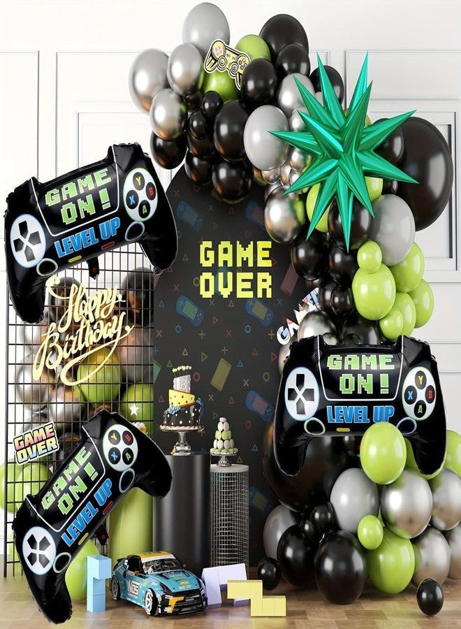 APUXXJUPA 4 Pcs Video Game Party Balloons, Extra Large 18 x 29.5in Game Controler Foil Balloons for Boys Kids Gaming Birthday Party Supplies(4) - Image 4