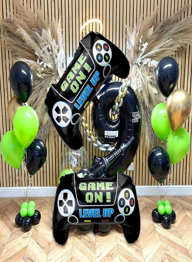 APUXXJUPA 4 Pcs Video Game Party Balloons, Extra Large 18 x 29.5in Game Controler Foil Balloons for Boys Kids Gaming Birthday Party Supplies(4) - Image 5