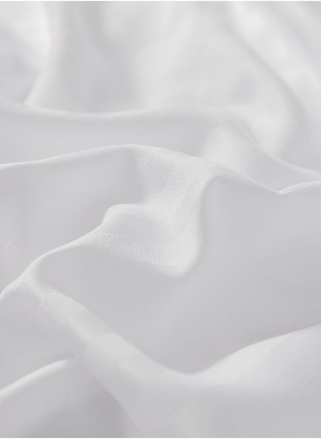 LUNA Home - 3 Pcs Queen Size Fitted sheet with elastic corner 160*200 + 30 cm with 2 pillow cases, bedsheet set, white. - Image 1