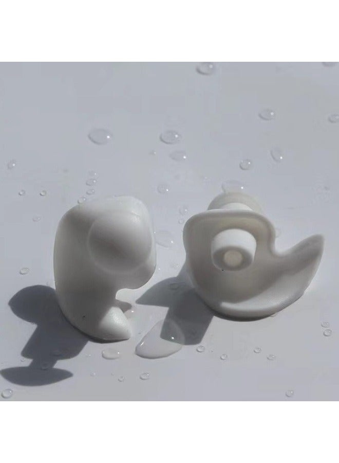 Generic Shark Fin Earplugs Swimming Waterproof Earplugs Silicone Earplugs Spiral Earplugs Sleep Noise Reduction Earplugs Silicone Three-layer-Color:Pink  - Image 3