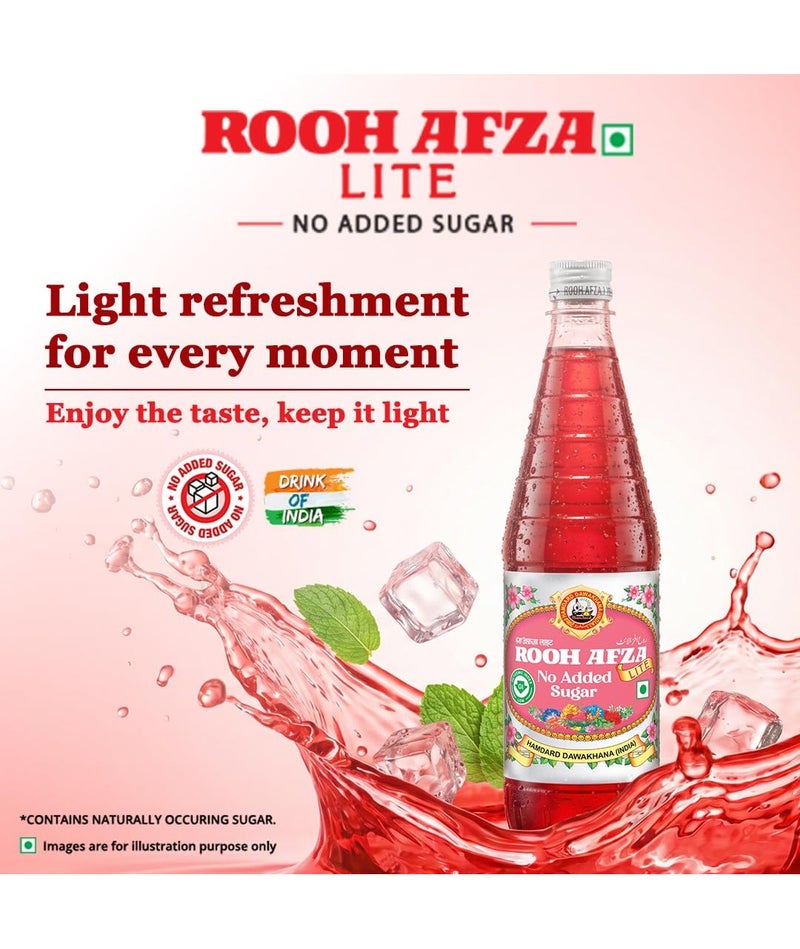 Hamdard ROOH AFZA LITE No Added Sugar 750 ml - Image 2
