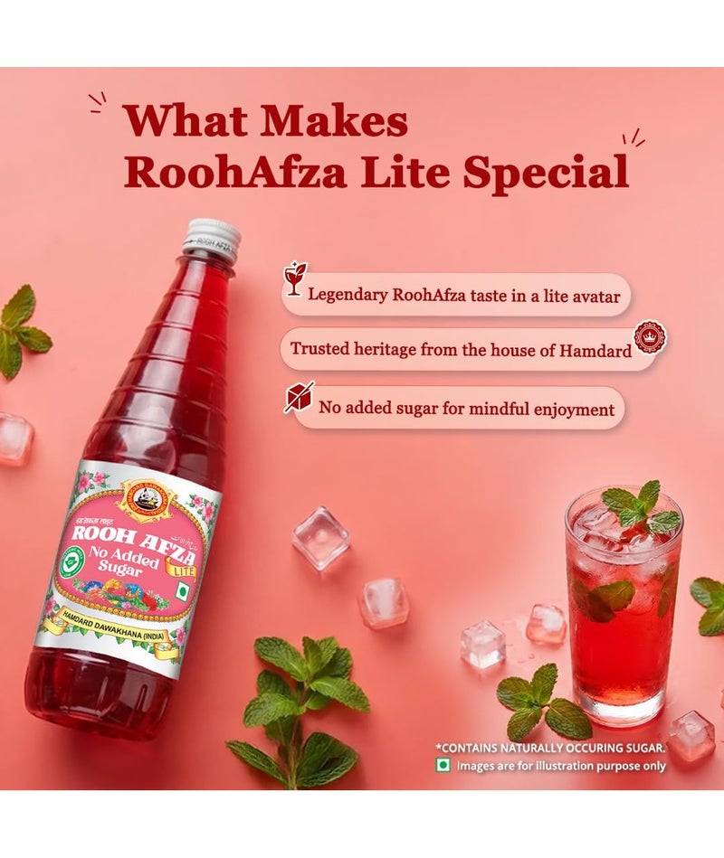 Hamdard ROOH AFZA LITE No Added Sugar 750 ml - Image 4