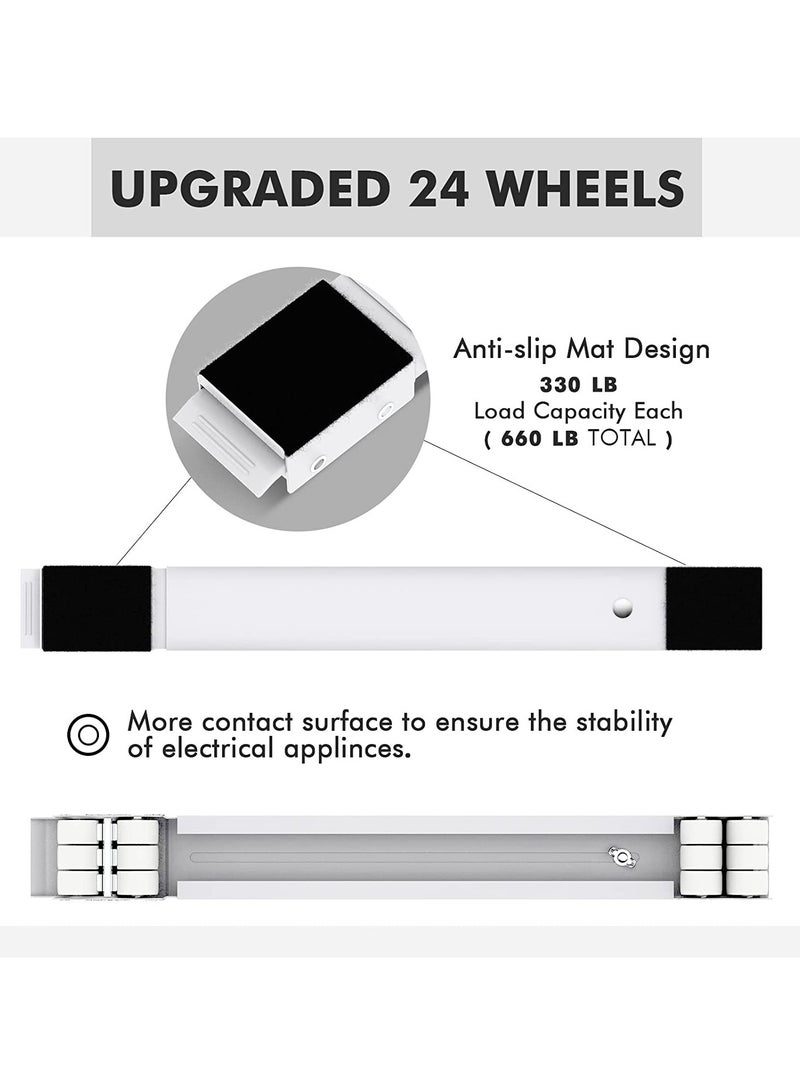 ELTRAZONE Furniture Dolly Mobile Roller, Extendable Appliance Rollers Mobile Washing Machine Base, Fridge Stand Moving Cart for Washing Machines, Refrigerators, Dryers, Dishwashers, White  - Image 3