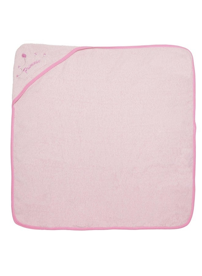 EVERYDAY KIDS Hooded Baby Toddler Bath Towel for Girls - 3D Pink Princess Towel with Crown; Soft and Absorbent Terry Cloth Hooded Towel for Young Kids; Baby Girl Bath Essential - Image 2