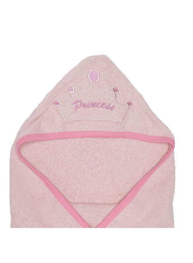 EVERYDAY KIDS Hooded Baby Toddler Bath Towel for Girls - 3D Pink Princess Towel with Crown; Soft and Absorbent Terry Cloth Hooded Towel for Young Kids; Baby Girl Bath Essential - Image 3