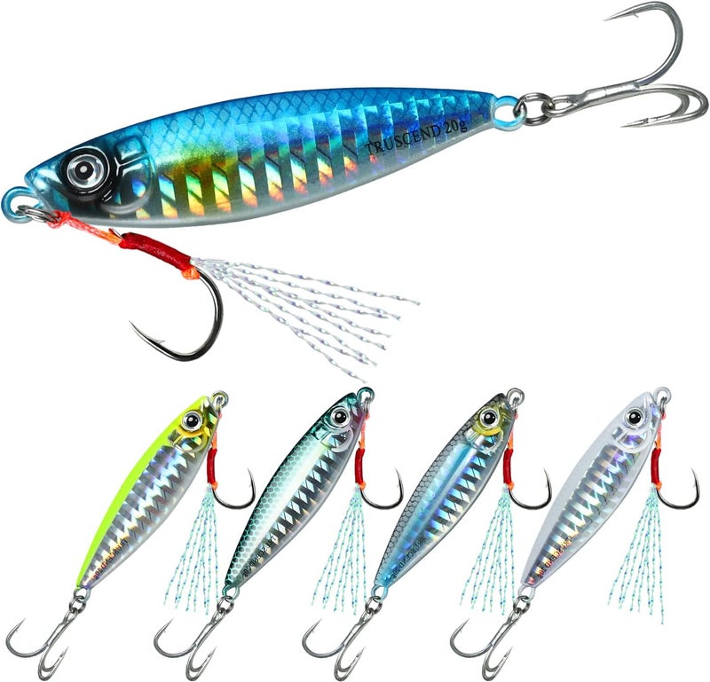 TRUSCEND خيوط صيد قيمة من المفضل لدى القبطان، ملاعق ملحية لامعة مثالية للصيد، صيد بطيء لجذب المزيد من الأسماك، طُعم سمك السلمون والتونة المتين والمصنوع بشكل جيد مع خطاف حاد - Image 1