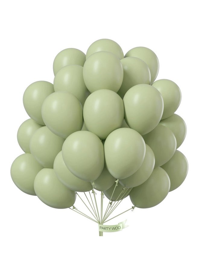 PartyWoo Beryl Green Balloons, 50 Pcs 12 Inch Boho Green Balloons, Dusty Green Balloons For Balloon Garland Or Balloon Arch As Birthday Decorations, Party Decorations, Wedding Decorations, Green-F32  - Image 1