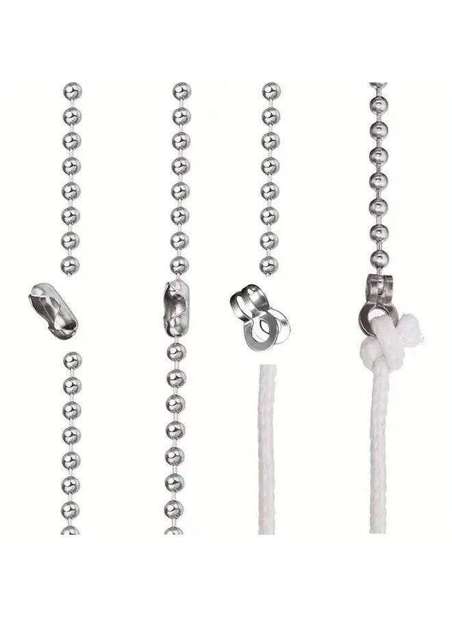 2pcs Chrome Plated Copper Zipper Pull Extension Cable 39 37inch Crystal Cylinder Ball - Image 4
