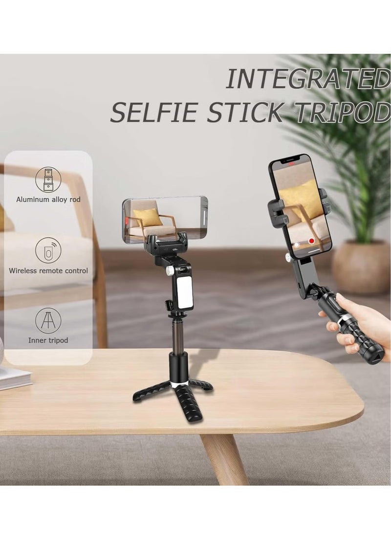 ELTRAZONE Stick Gimbal Stabilizer – 360° Rotation Tripod, 2-Axis Auto Face Selfie Stick with LED Light, Remote Control Intelligent Stabilizer for Android/iPhone Vlogging, YouTube, TikTok Videos – Perfect for Smooth, Professional-Quality Footage - Image 4