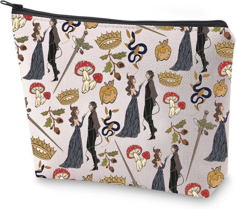 BLUPARK BLUPARK The Cruel Prince Makeup Bag Bookish Gift Jude and Cardan Cosmetic Bag Fantasy Book Lover Gifts (J&C) 
