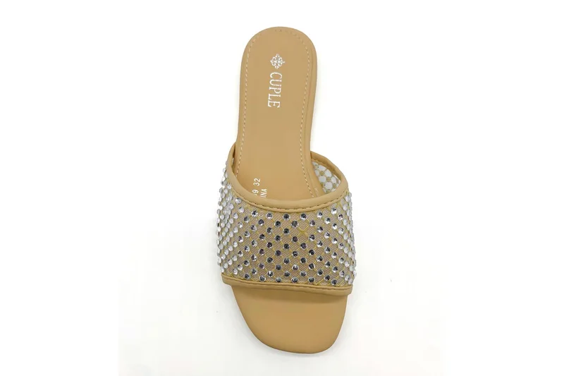 Cuple Girls multi strap slide sandals