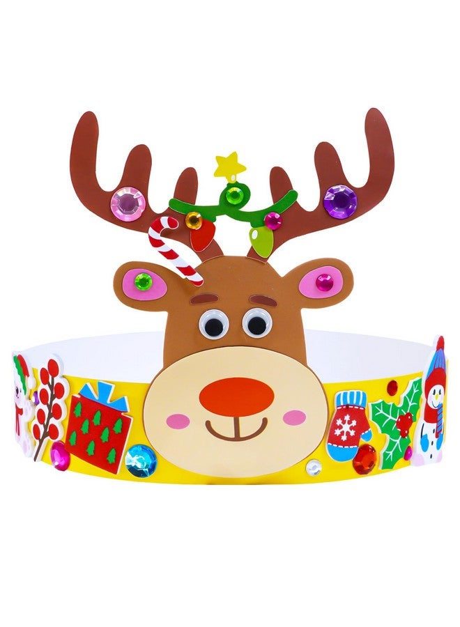 Winlyn 24 Sets Christmas Craft Kits Winter Crafts DIY Christmas Headbands Craft Kits Snowflake Christmas Tree Foam Stickers Arts and Crafts for Kids Holiday Home Classroom Art Activities Party Favors - Image 3